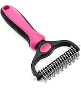 Pet Grooming Rake for Dogs &amp; Cats - Double-Sided Deshedding and Dematting Tool, Gently Remove 95%...
