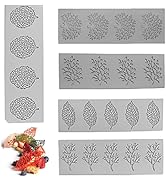 5 Pcs Baking Molds Tuile Molds, Leaf Cake Silicone Molds, Hollow 3D Chocolate Candy Lace Fondant ...