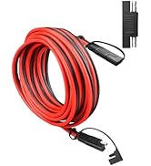 SAE Extension Cable 10AWG 20FT Quick Disconnect Tinned Copper Wire with SAE Polarity Reverse Adap...
