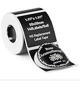 NIIMBOT Black Round Labels 50x50mm(1.97'' x 1.97''), Only for M2 Label Maker, Suitable for Essent...