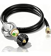 Propane Regulator Hose with Propane Tank Pressure Gauge for Weber Blackstone 28''/36'' Grills, Ga...