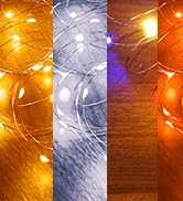 Ariceleo 1 Pack 16.4 Ft. Battery Operated Outdoor String Lights with Remote &amp; Timer, LED Warm Whi...
