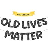 PreJoyStar Pre-Strung Black Birthday Banner 6.5 FT Old Lives Matter Congratulations Banner, Funny...
