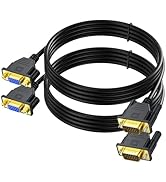 UV-CABLE 2-Pack VGA Extension Cable 6ft, VGA Cable Male to Female (VGA 15 Pin), SVGA Male to Fema...