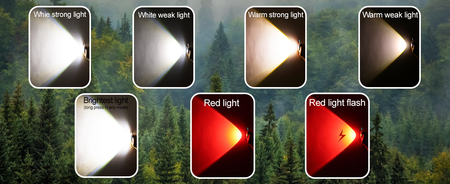 7 light modes for outdoor activities