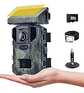 SuntekCam Mini Solar Trail Camera 50MP 4K, Hunting Camera with Night Vision Motion Activated IP65...