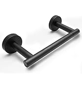 POKIM Black Toilet Paper Holder - Metal Bathroom Flexible Pivoting Tissue Handle on Wall Mounted,...