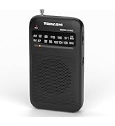 TOMASHI Pocket AM/FM Radio, Compact Battery Powered Radio with Earphone Jack