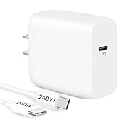 [2025 Upgraded] Charger for MacBook, 240W USB-C Fast Charging Cord Cable 6FT with 70W GaN 3.0 USB...