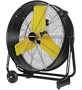 VENTISOL 24 Inch High Velocity Tilting Floor Drum Fan, 6,937 CFM Heavy Duty Barrel Fan for Garage...