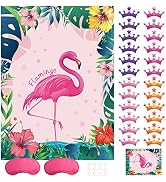 NEBURORA Pin The Crown on The Flamingo with 24 Crowns Pin The Crown on The Flamingo Theme Party G...