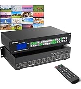 MT-VIKI 4K HDMI Matrix Switch 16X16 Support Web GUI w/IR Remote, 4K@30Hz, 3.5mm Stereo Audio, Rac...