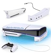 Horizontal Stand for PS5 Slim-PS5 Pro Console with 4-Port USB Hub, Base Accessories for PlayStati...