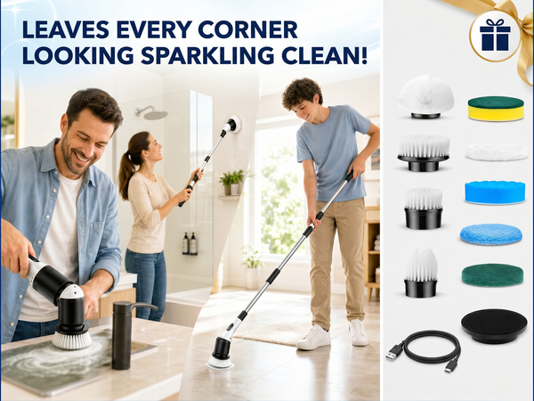 Electric Cleaning Brush, 9 in 1 Electric Brush with Interchangeable