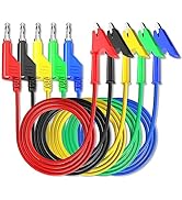 Goupchn 5PCS Test Leads 4mm Stackable Banana Plug to Crocodile Alligator Clips Flexible Cable Wir...