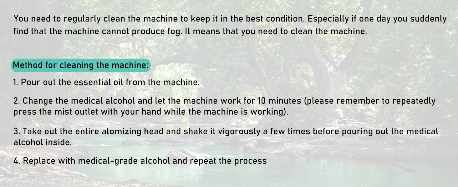 How to clean the diffuser: