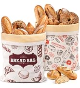 Beeswax Bread Bags,Extra Large 2 Pack-17"×13" Sourdough Bread Bags | Reusable Sourdough Bread Bag...