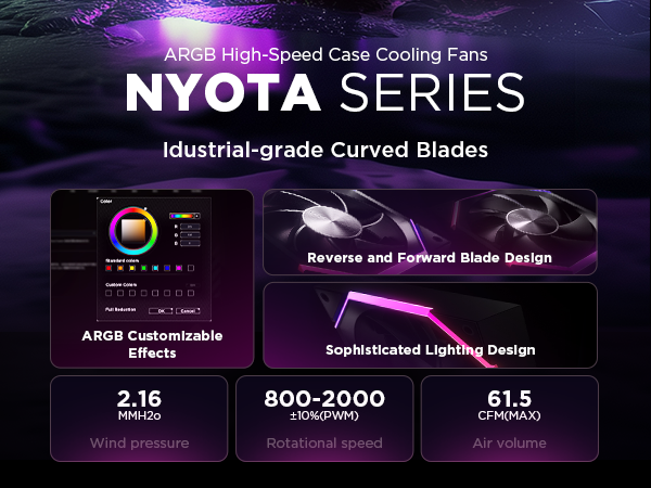 Nyota Series ARGB High-Speed Case Cooling Fans
