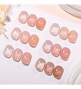 GELLEN Nude Gel Nail Polish, Jelly Nude U V Gelpolish French Tip Gel Nail Polish Set Soak off Fre...