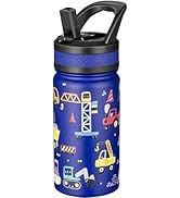 Fanhaw 14oz Insulated Water Bottle with Straw - Stainless Steel Double Wall Vacuum Cup, Leakproof...