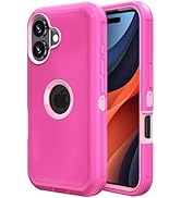 Jiunai for iPhone 16 Case Heavy Duty Strong Shockproof Port Protection Screenless Dustproof Dual ...