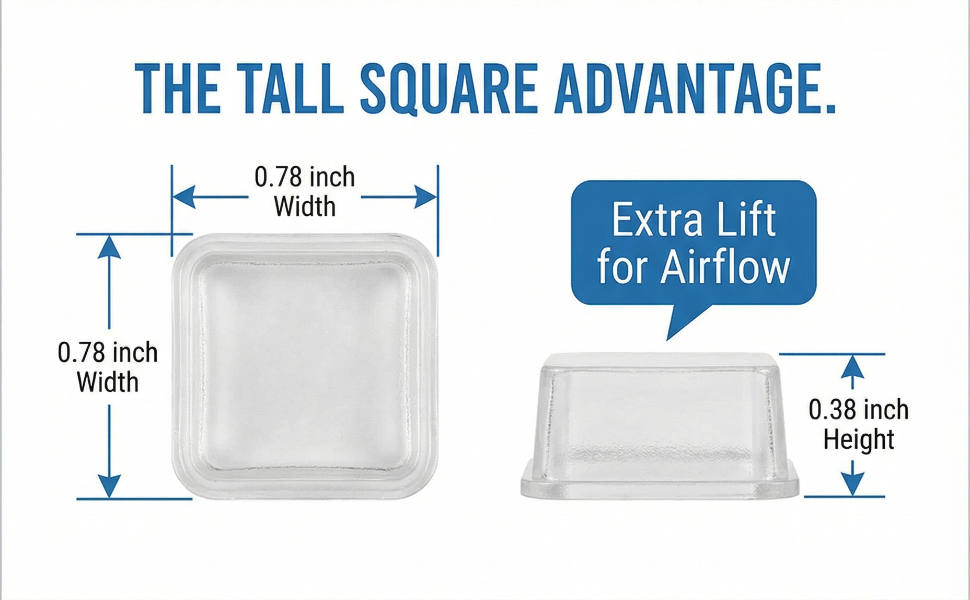 1 inch square bumper self adhsive rubber feet
