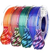 AMOLEN 3D Printer Filament Bundle, PLA Filament 1.75mm, Dual Color Filament, Silk Red Gold, Silk ...