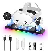 Charging Dock for Meta Quest 3S/3, Kinwin Magnetic Charging Station for Oculus Quest 3S/3 Accesso...