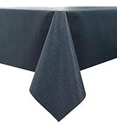Heavy Duty Vinyl Tablecloth Waterproof Oil-Proof PVC Table Cloth Stain-Resistant Wipeable Rectang...