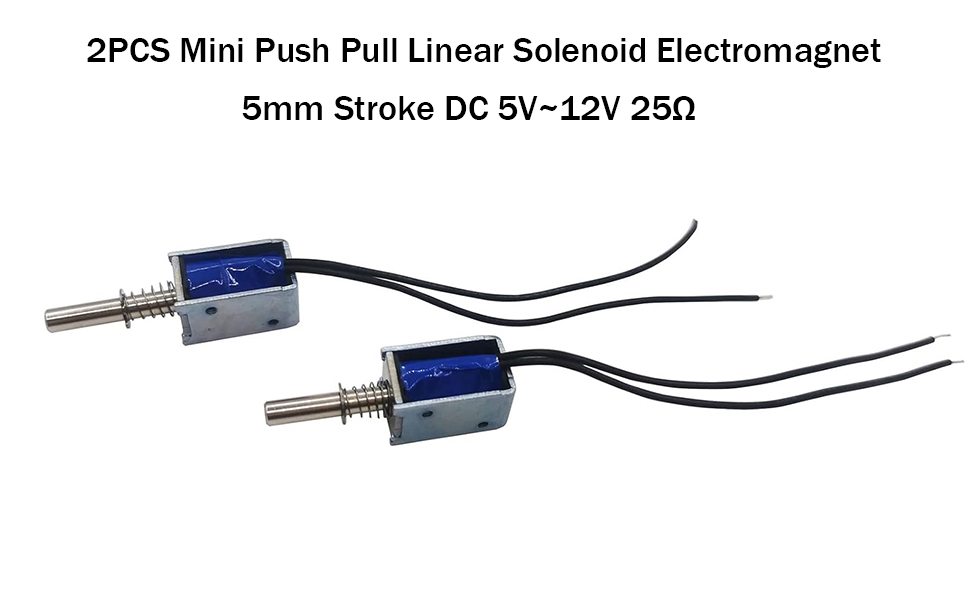 2PCS Mini Push Pull Linear Solenoid Electromagnet