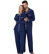 PJGGZ Matching Pajamas for Couples, Button Up Pjs Set for Men and Women Soft Warm Loungewear