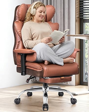 400 LBS Capacity Executive Chair with High Back &amp;amp;amp;amp;amp; Footrest, Ergonomic Office Chair