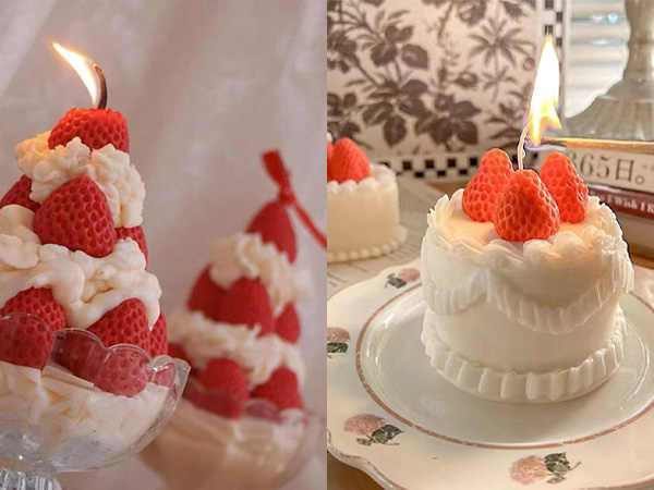cute strawberry candle