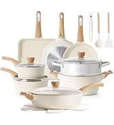 SENSARTE Ceramic Cookware Sets, Pots and Pans Set Nonstick, 20-Piece Induction Cookware, Non-toxi...