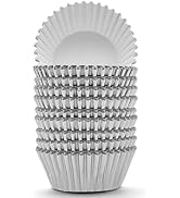 200 Pcs Silver Foil Cupcake Liners Standard Baking Cups Muffin Paper Cases