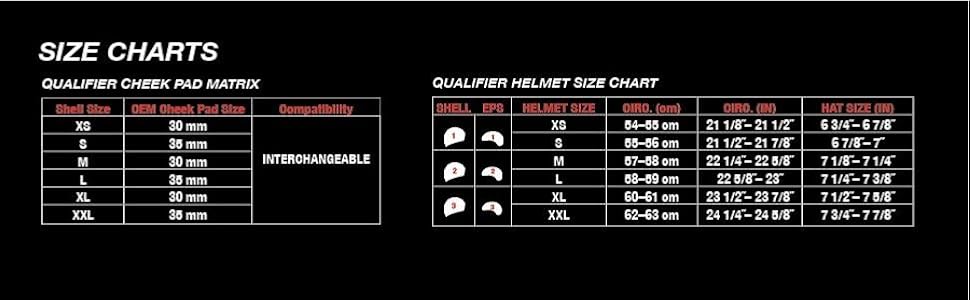 Qualifier size chart 2.0