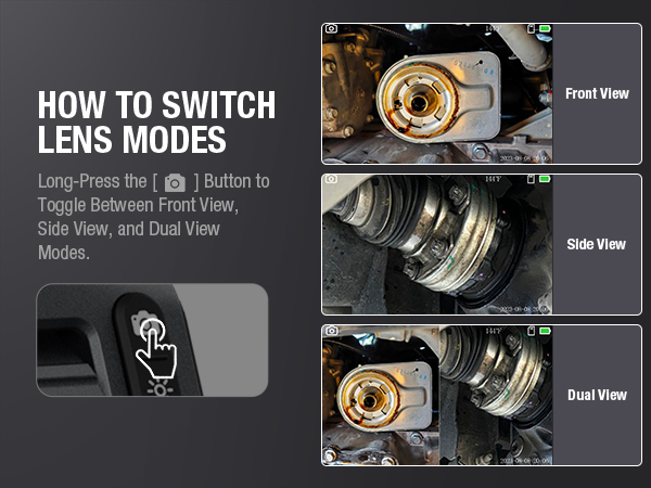 dual lens endoscope borescope inspection camera