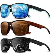 Foliful Square Polarized Sunglasses for Men and Women, Mens Sunglasses UV Protection with Lightwe...