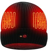 SVPRO Heated Beanie Hat Men Women Rechargeable Battery Heated Electric Knit Cap