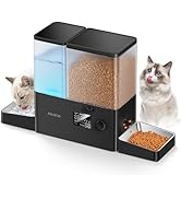 Rojeco 8.5L Pet Automatic Cat Feeder and Gravity Water Dispenser,Black