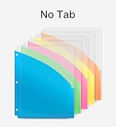 Dunwell Plastic Dividers for 3-Ring Binder (1 Set, 5 Binder Folders), 5 Bright Colors, File Jacke...