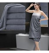 Bath Towel Dark Gray Bathroom Towel Oversized Bath Towel (35 x 70in) 4 Pack Extra Large Bath Shee...