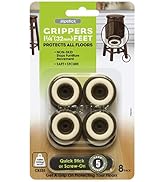 Slipstick CB325 Non Slip Furniture Feet Floor Protectors with Rubber Grip (Set of 8 Grippers) 1-1...