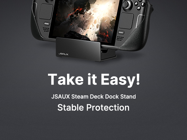 JSAUX Stand for Official Steam Deck Dock and Steam Deck/ROG Ally with Case