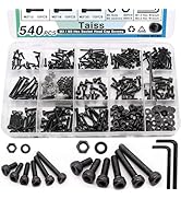 Taiss 540PCS M2 M3 Screw Kit,Hex Socket Head Cap Screws Assortment with Nuts and Washers M2?M3 x ...