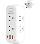 Outlet Extender with Rotating Plug,AICODE Multi Plug Outlet Splitter 6 AC Outlets and 4 USB(2 USB...