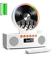 Retro Portable CD Player for Home Decor, CD Player with Speakers, Bluetooth/Battery/Remote, Deskt...