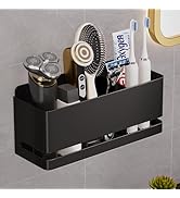 YESENT Aluminum Electric Toothbrush Holder - Bathroom Wall Mounted Toothbrush Holder (Black, Thre...