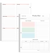 3-Hole Weekly Planner Refills - 53 Sheets/106 Pages Colorful Weekly Planner for 3 Ring Binders, 1...