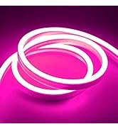 GUPUP Neon Lights (Pink),16.4ft/5m LED Strip Lights ,24V,600 LEDs,Flexible,Waterproof Neon Rope L...